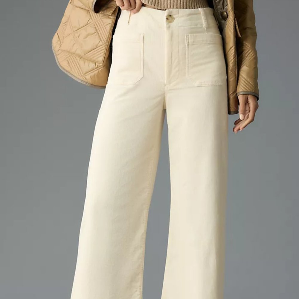 Maeve Cream Wide Leg Pants